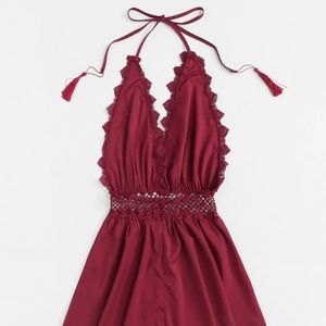 Knee length burgundy sundress